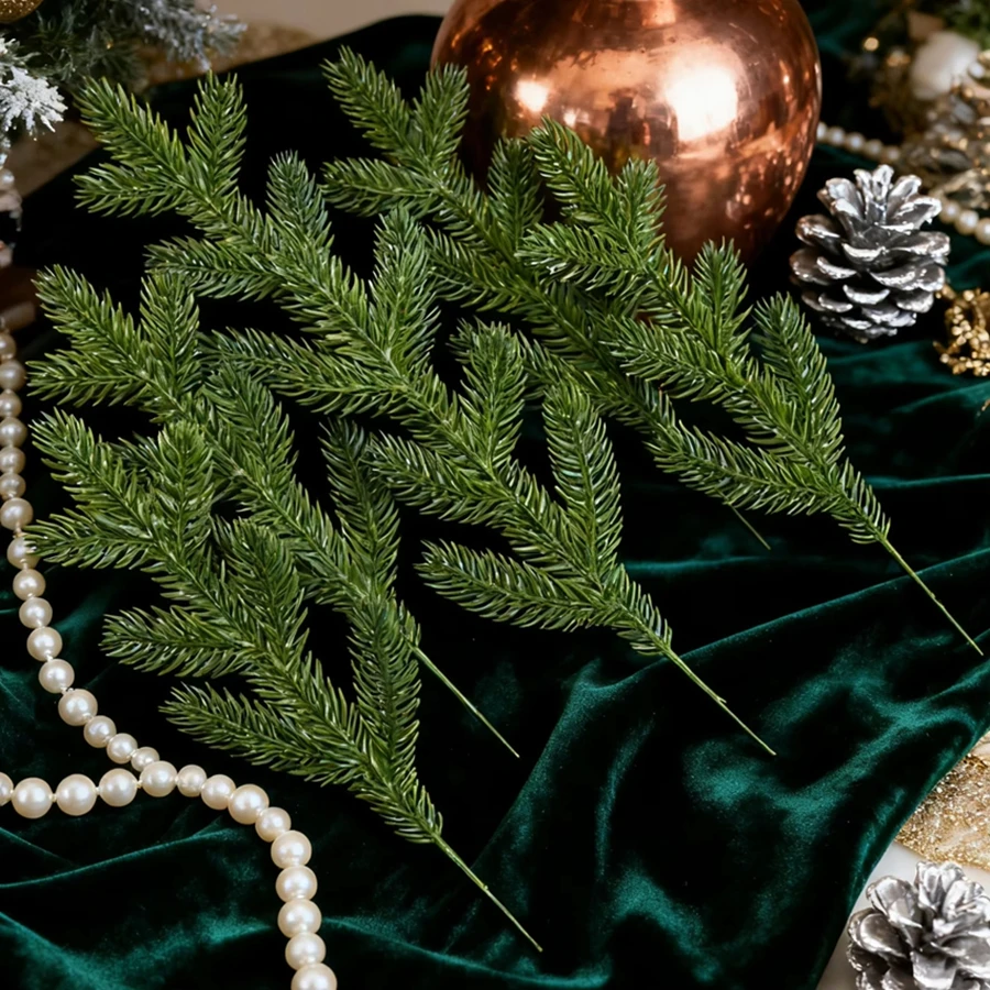 

5Pcs Artificial Plants Pine Christmas Tree Home Bedroom DIY Table Wreath Outdoor Courtyard Decorative Wedding Bouquets Accessory