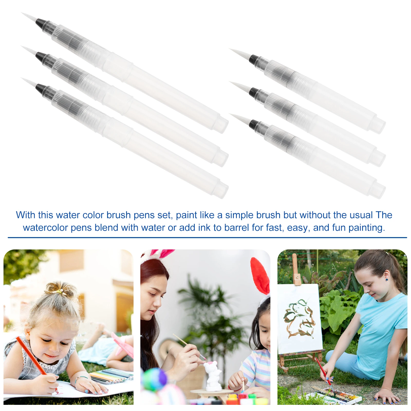 

6 Pcs Painting Pen Water Pens Soluble Colored Pencils for Watercolor Portable Adults Paintbrush Travel