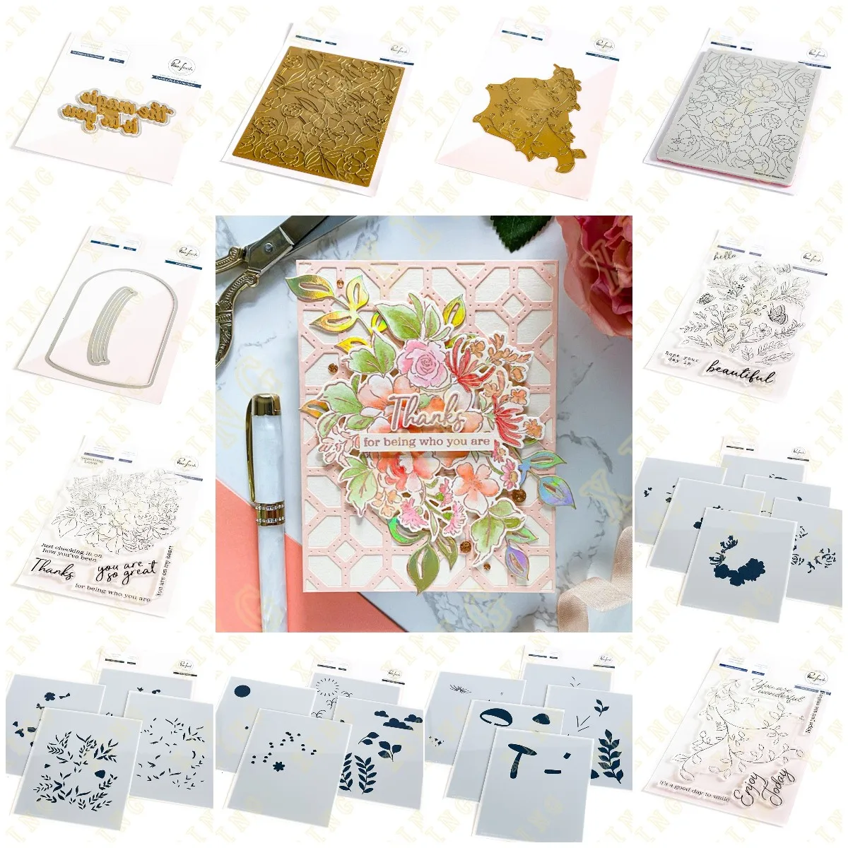 Cutting Dies Stamps Stencil Hot Foil Plate Scrapbook Diary Decoration Embossing Template Diy Greeting Card Fowers Foliage New