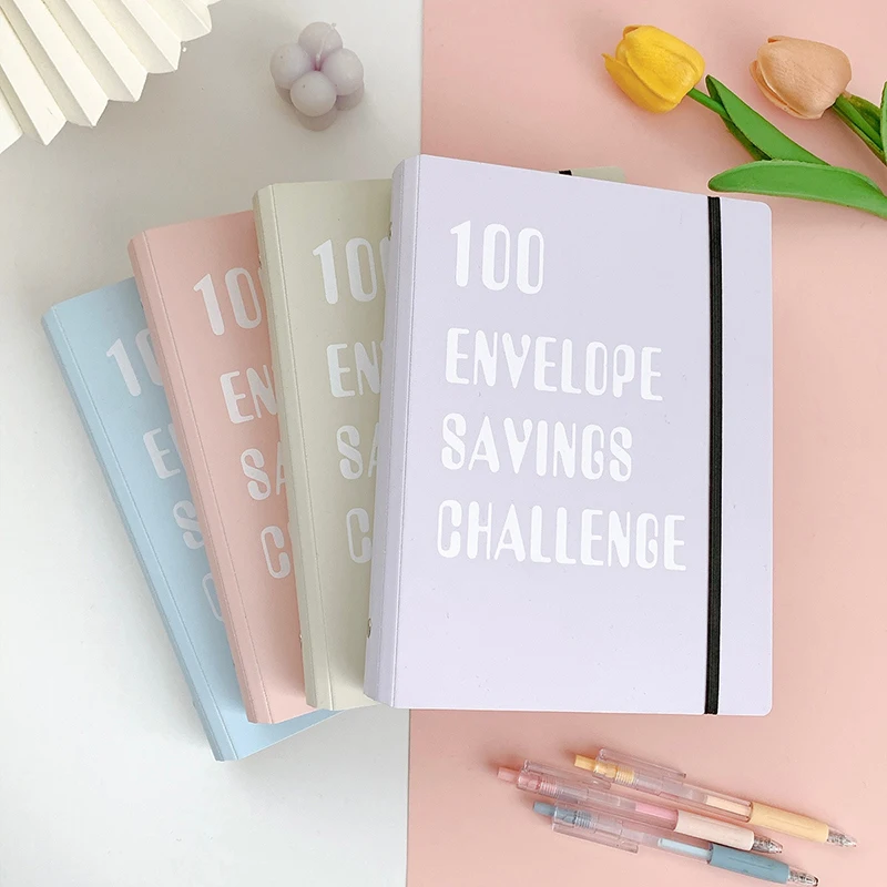 100 Envelope Challenge Binder Save Savings Challenges Loose-Leaf Binder Budget Binder with Cash Envelopes Money Organizer System