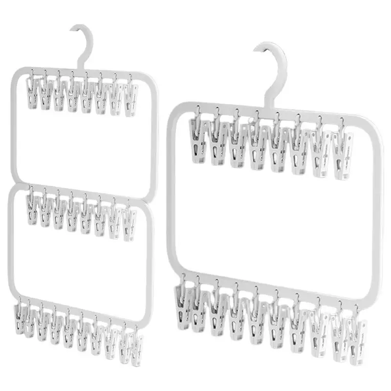 Drying Rack with Clips Multi layer seamless storage sock clips drying rack with multiple clips Windproof Underwear Clip Hooks