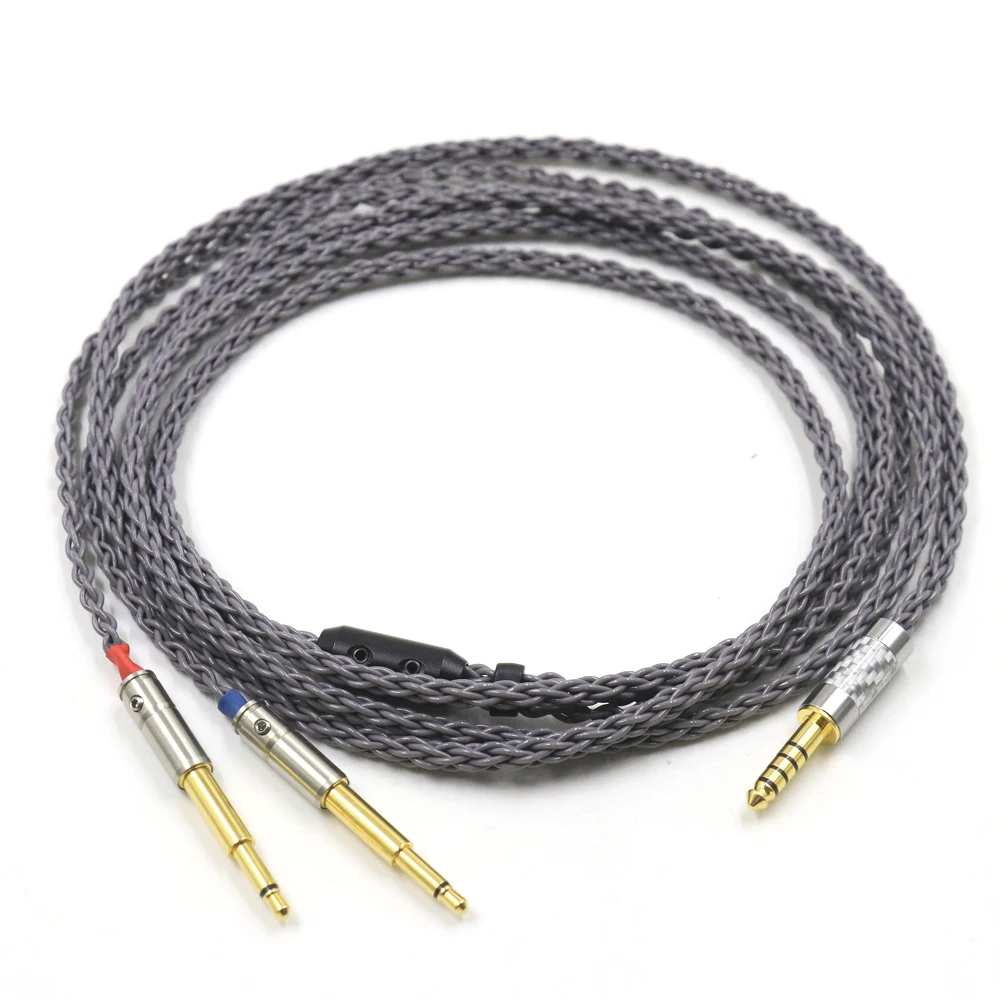 8 Core 7N OCC Grey Braided Earphone Cable For Meze 99 Classics NEO NOIR Headset Headphone