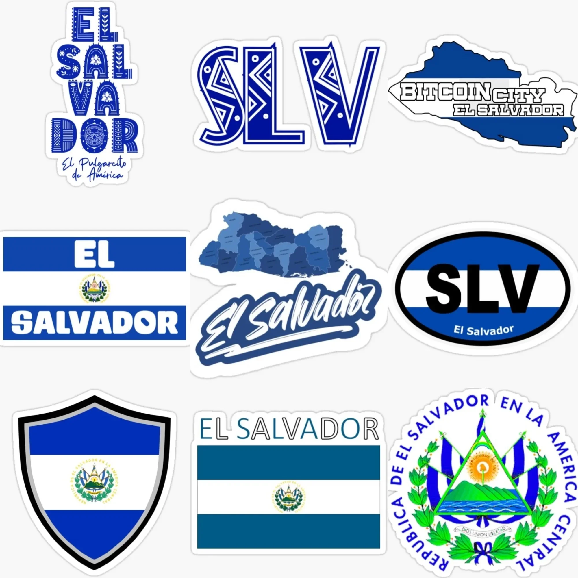 

SLV El Salvador Flag Map National Emblem Creative PVC Sticker for Decorate Car Truck Van Bicycle Helmet Wall Decal Accessories