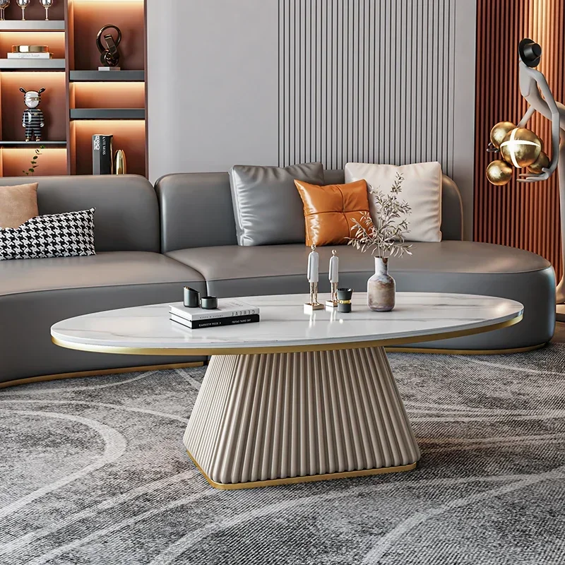 

Luxury Side Coffee Tables Modern Design Japanese Oval Coffee Tables Marble Effect Tavolino Da Salotto Living Room Furniture