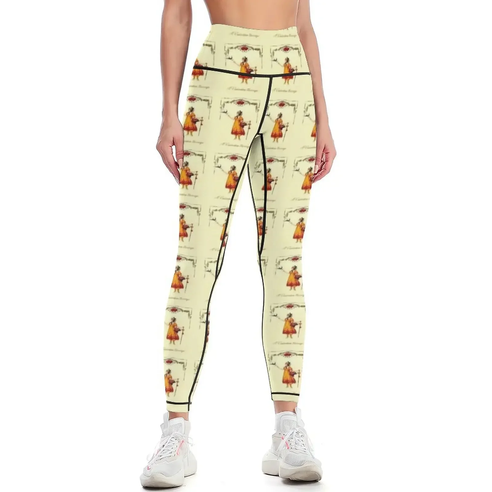 

Vintage Valentine Messages Leggings sportswear gym push up fitness workout shorts Training pants Womens Leggings
