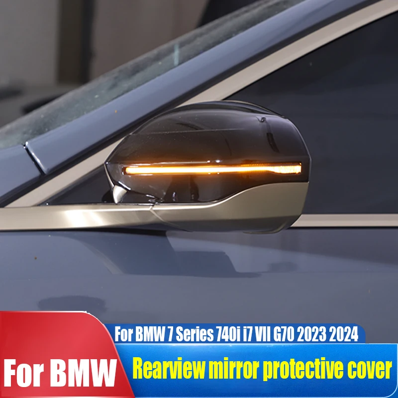 

For BMW 7 Series 740i VII G70 2023 2024 rearview mirror decorative cover car exterior decoration products ABS material