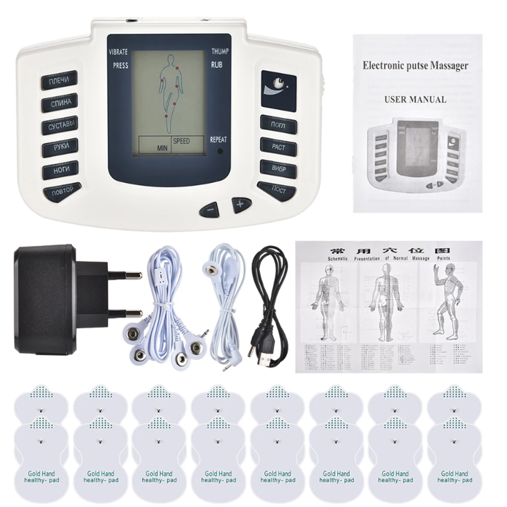 Electronic Pulse Massager Tens Ems Machine Electrical Acupuncture Muscle Stimulator Acupuncture Slimming Massager Pain Relief