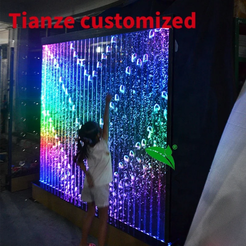 

(Customized) dancing LED acrylic water bubble panel wall used room divider with multi colors LED light