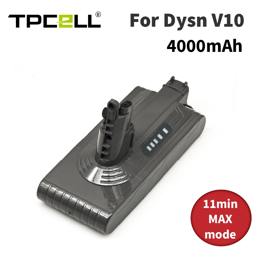 TPCELL 4000mAh For Dyson V10 Battery 21700 cell V10 Animal Absolute Fluffy Cordless Vacuum Cleaner 25.2V