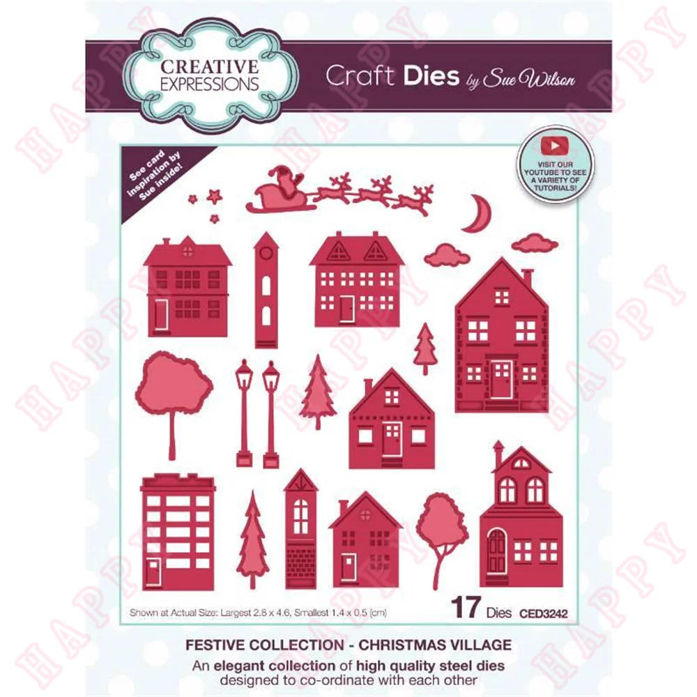 

New Christmas Village Metal Cutting Dies Scrapbook Diy Decoration Diary Album Paper Craft Embossing Cards Manual Handmade Moulds