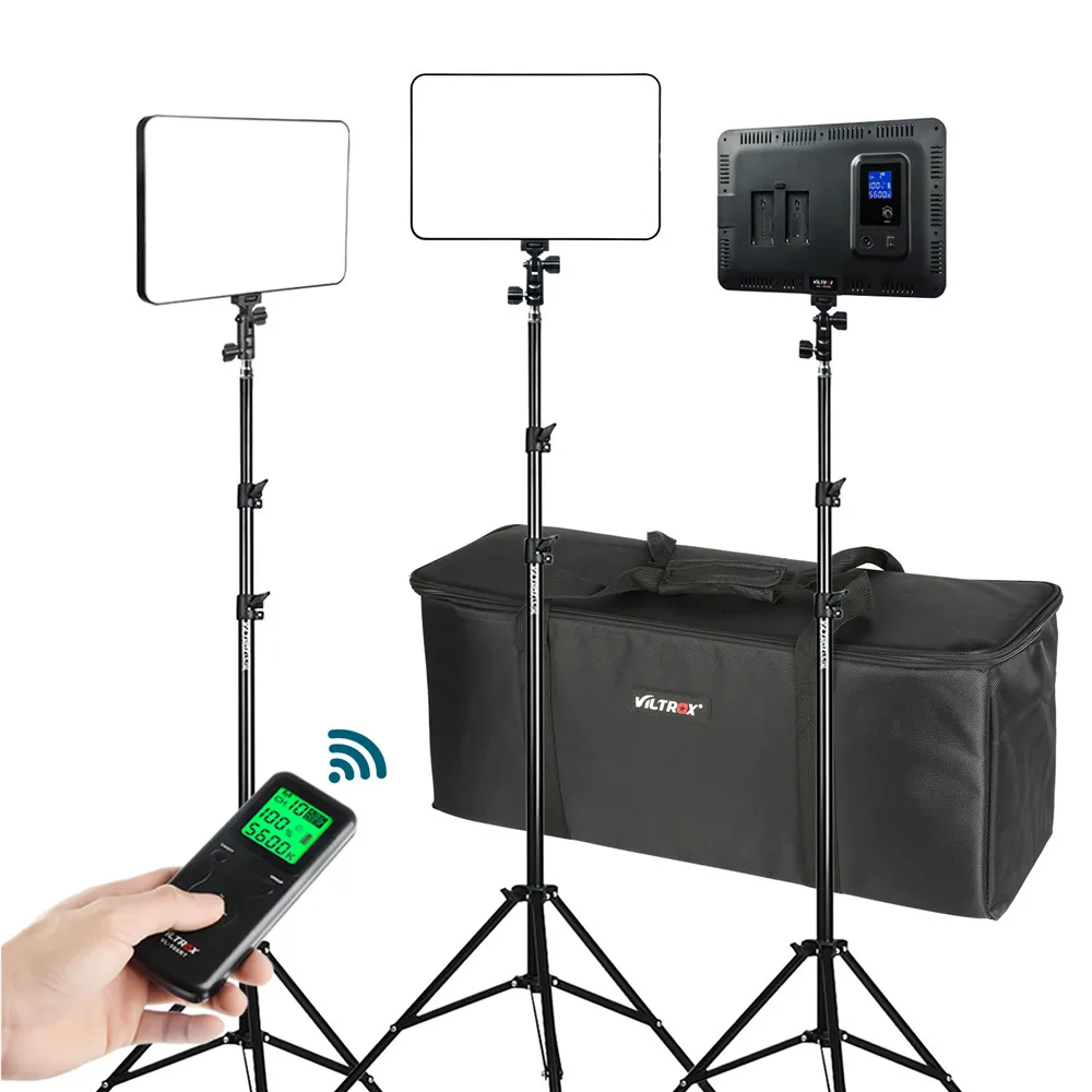 

VILTROX 3/2 шт. VL-400T 40 Вт светодиодный светильник для видеосъемки двухцветный беспроводной комплект дистанционного освещения с регулируемой яркостью + 75-дюймовая подставка для студийной съемки