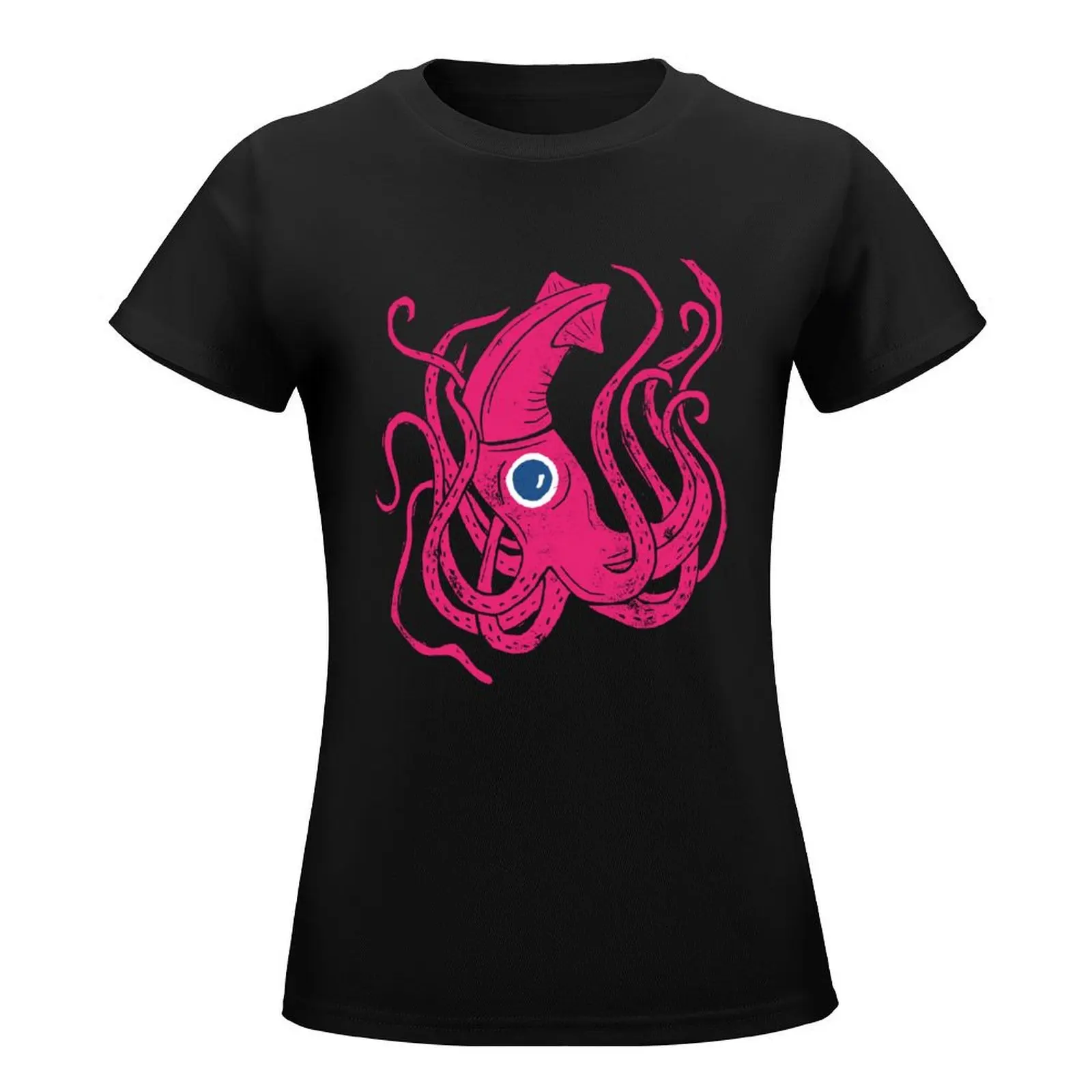 Giant Squid T-Shirt korean fashion lady clothes plus size tops kawaii clothes workout shirts for Women loose fit