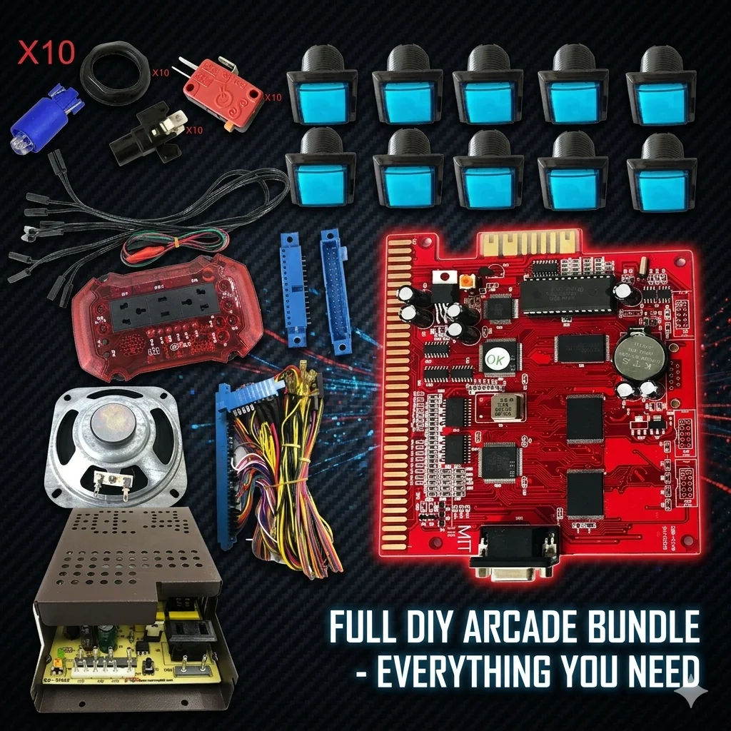 

7X-in-1 Arcade Game Board Kit for Slot Amusement Machines - Multigame PCB with Super Spy 2 Aladdin Poker & More - Full DIY Set