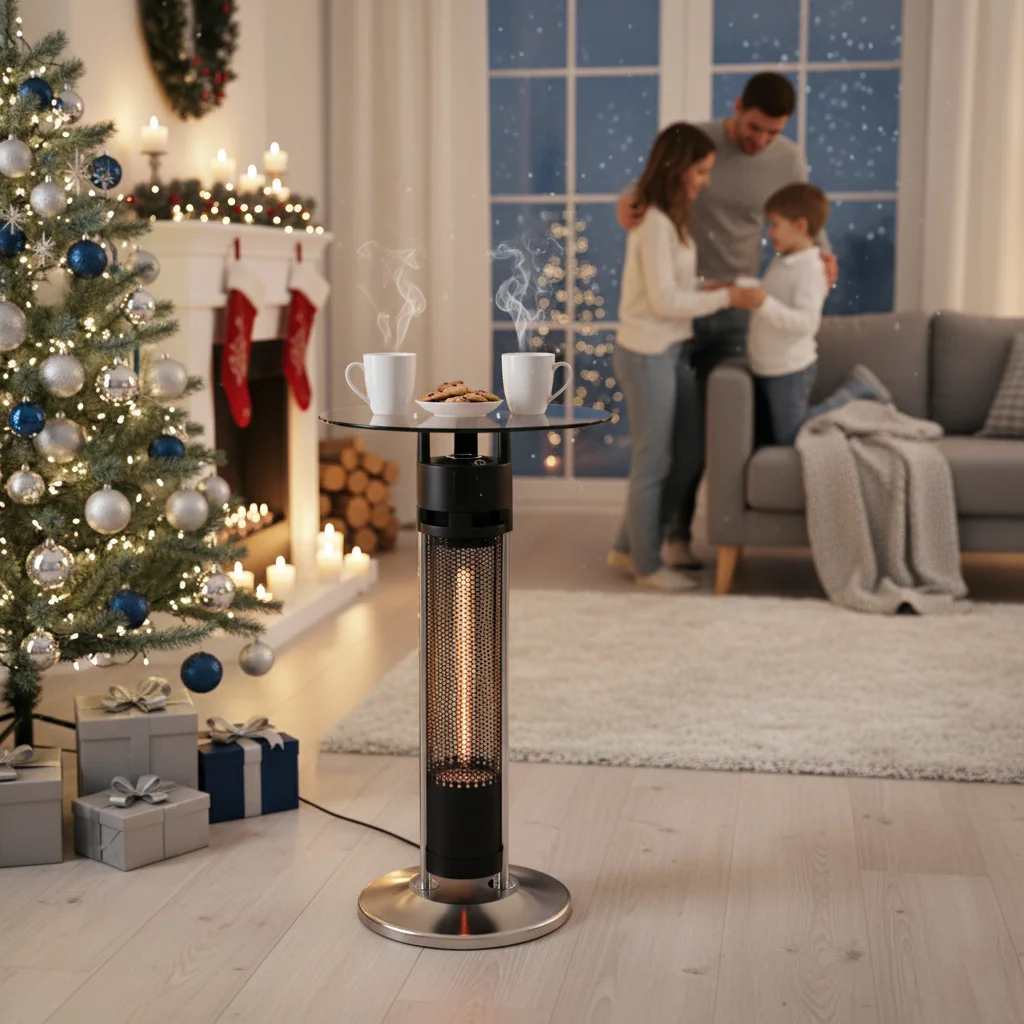 Aluminium Alloy Frame 360 Degree Tip-over Safety Switch IR Sensors and LED Lighting Bedroom Carbon Fibre Heating Table Heater