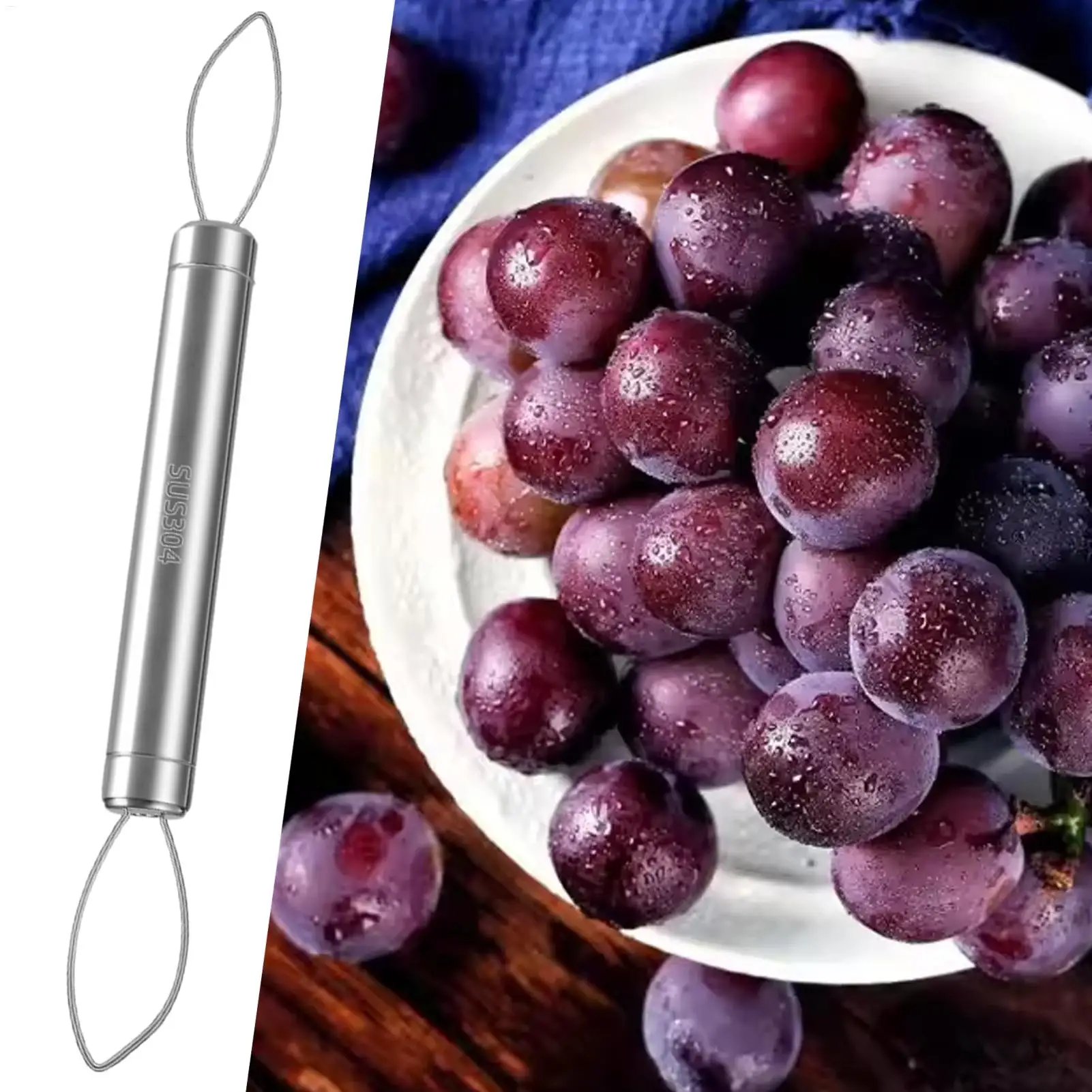 Pelador de kiwi, herramienta Corer de frutas, Extractor de pulpa de cocina, herramienta Corer portátil para preparación de ensaladas de bayas, cóctel, restaurante, Camping
