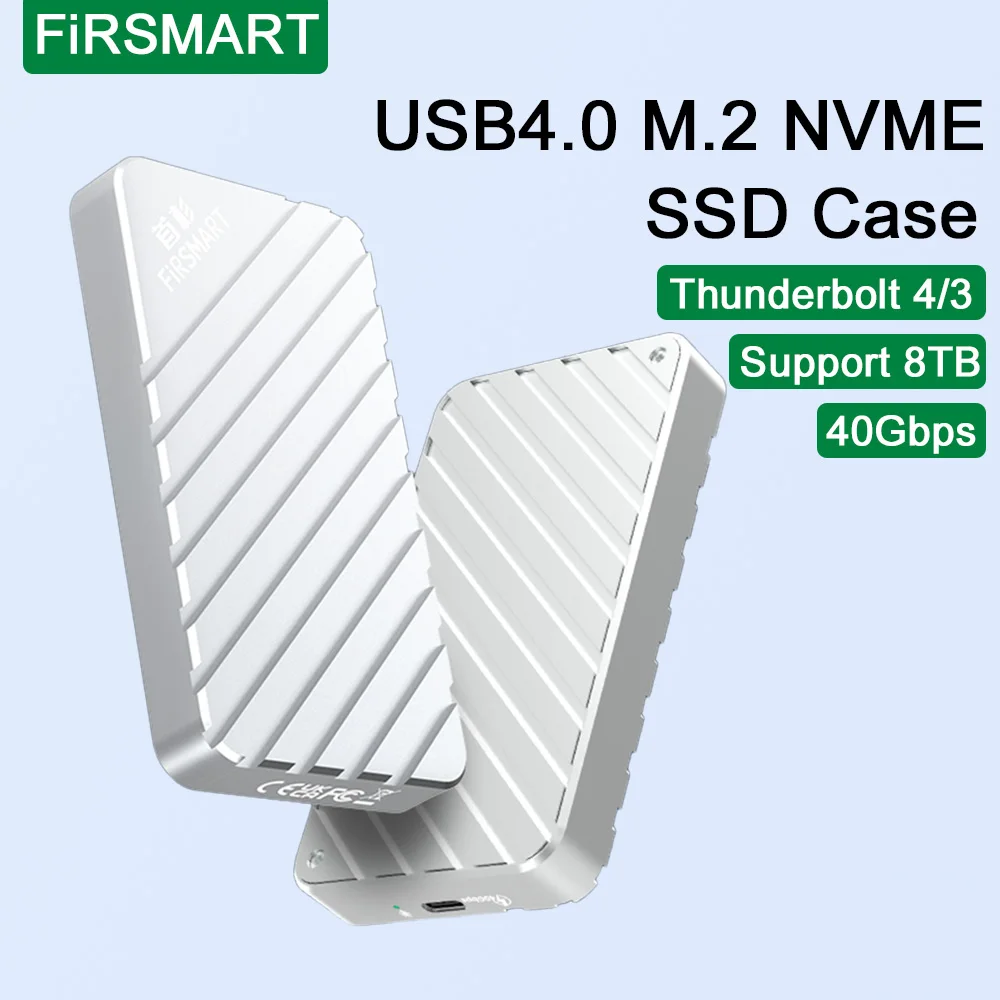 FiRSMART USB4.0 M.2 NVME SSD Enclosure 40Gbps M.2 NVME SSD Adapter Support 8TB Compatible with Thunderbolt 3/4 For Pc Laptop