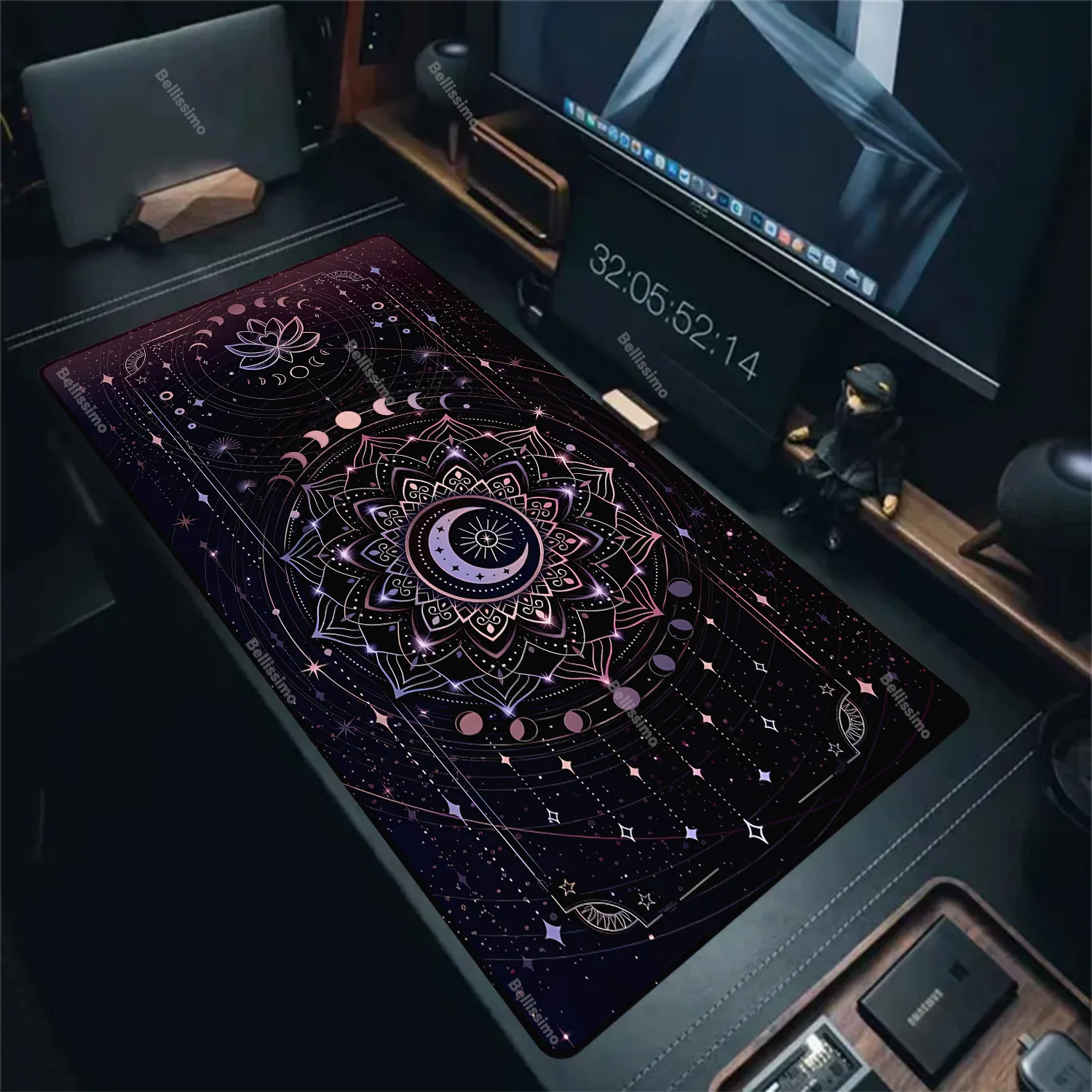 

Art Moon Tarot Card Mouse Pad HD Black PC Gamer Constellation XXL Kawaii Accessories Big Carpet Home Office Setup Desk Mousepads