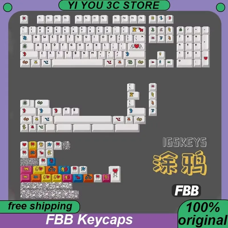 

FBB Original Keycaps Busines Theme PBT Thermal Sublimation Cherry Height PC Accessory Custom Mechanical Keyboard DIY Keycap