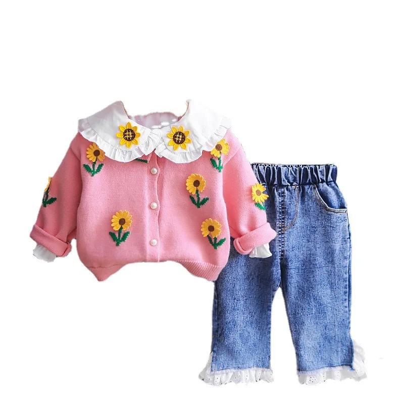 

Новая весенне-осенняя детская одежда, костюм, детская модная куртка для девочек, рубашка, брюки, 3 шт./компл., повседневный костюм для младенцев, детские спортивные костюмы