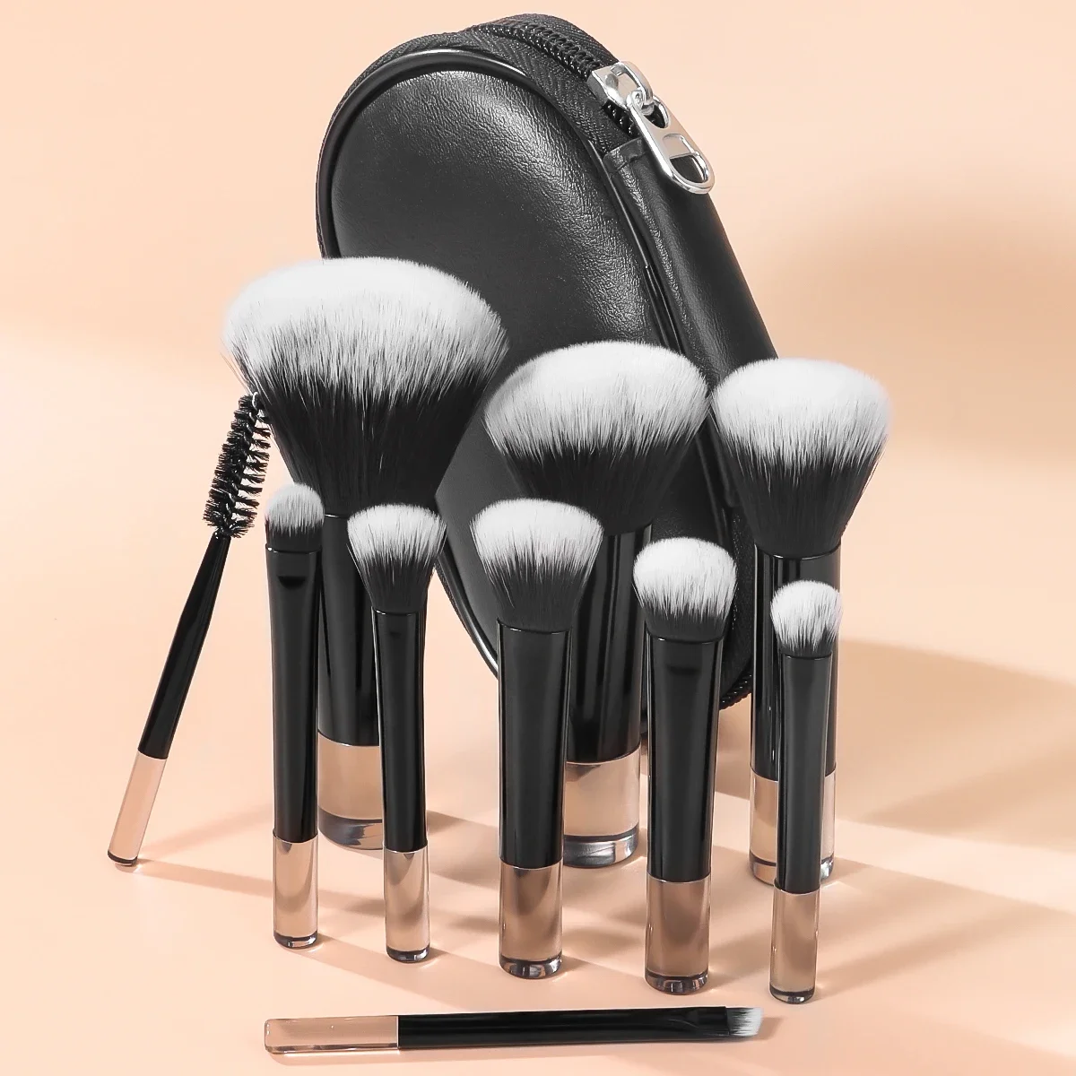 Juego de Mini brochas de maquillaje, 10 Uds., sombra de ojos en polvo, base, colorete, licuadora, corrector, herramientas de maquillaje de belleza, suministros profesionales