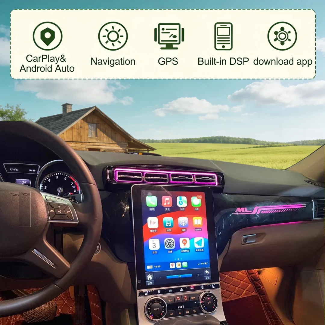 

Car Radio Android 14 For Mercedes Benz ML GL 2012-2015 GPS Navigation 12.1" Head Unit Multimedia Auto Digital Instrument Cluster