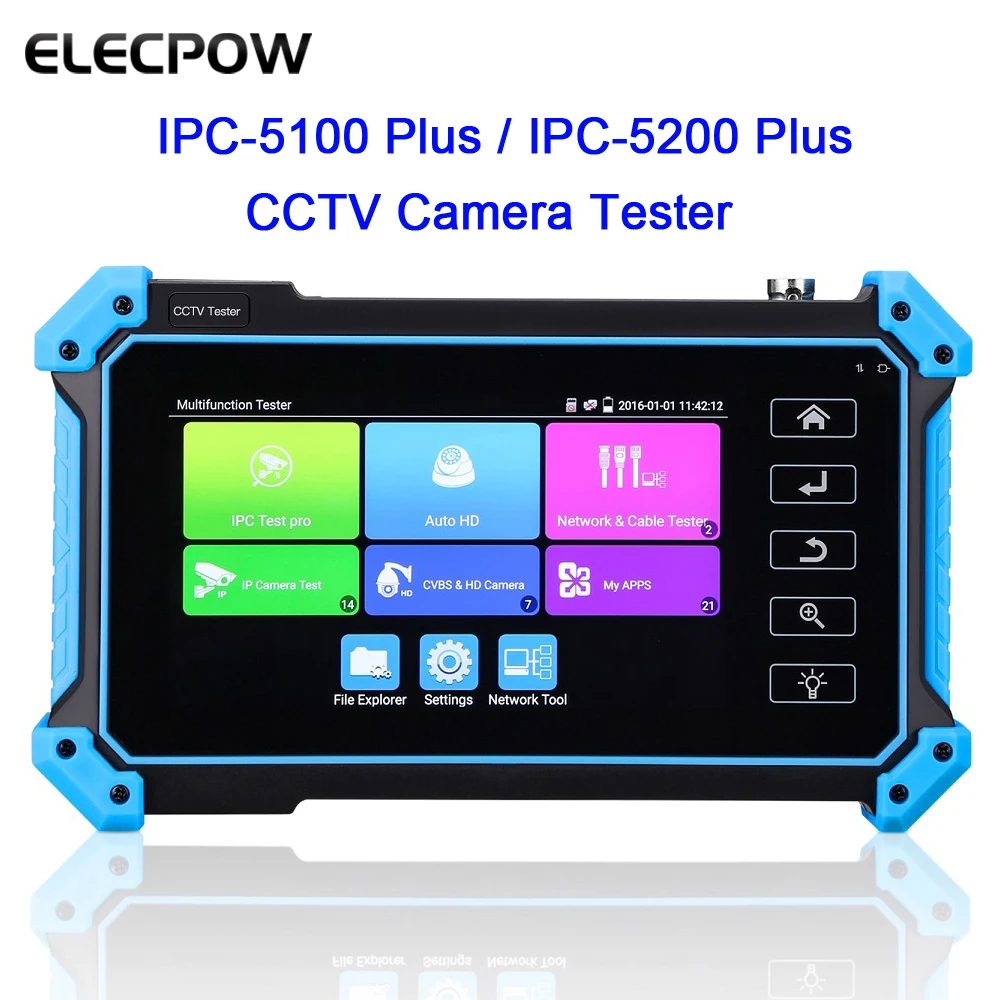 

Elecpow IPC-5100 Plus 5200 Plus CCTV Camera Tester 8MP AHD CVI TVI CVBS IP Camera 4K HD Display Video Monitor IPS Touch Screen