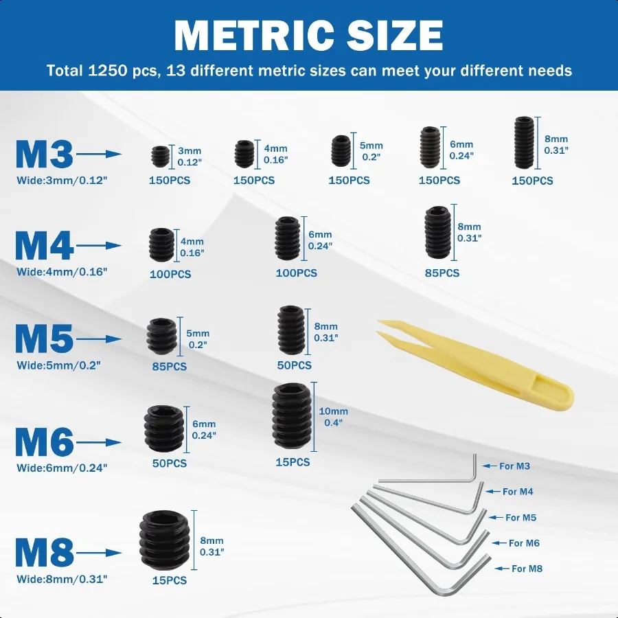2000 قطعة مجموعة مسامير 26 أحجام متري SAE مجموعة المسمار مجموعة متنوعة ألين رئيس عرافة المقبس رئيس نكش مسامير لتركيبات الحمام تفعل