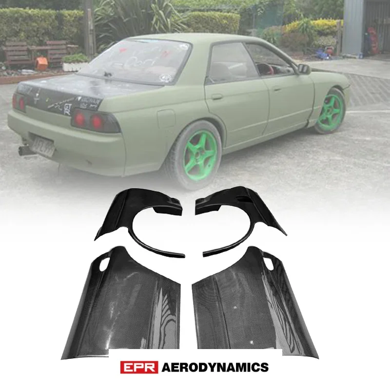 

Для Nissan Skyline R32 GTR OE стиль углеродное волокно глянцевая отделка производительность линия 4-дверные задние брызговики (4 шт.) комплекты кузова