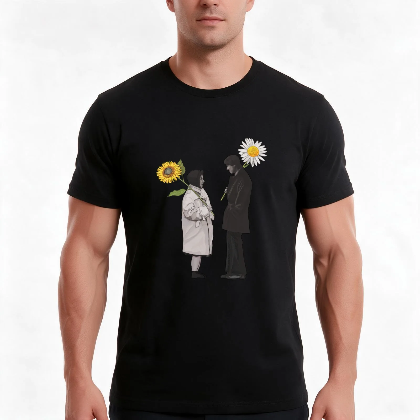 Harold and Maude Daisy and Sunflower T-Shirt Summer Casual Cotton Tee Oversized Streetwear Tops Vintage Graphic Print