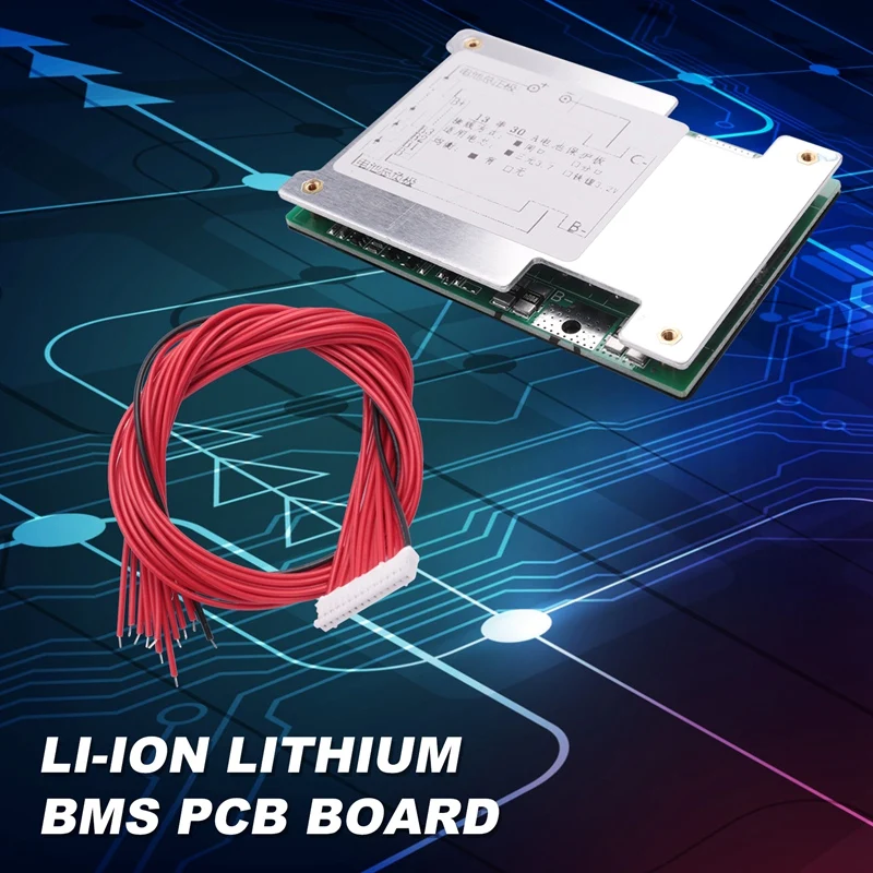 13S 48V 30A Li-Ion Lipolymer Battery Protection Board BMS PCB Board With Balance Heatsink For E-Bike Escooter