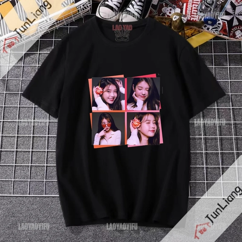 Lee Ji Eun Korean Fashion Woman Blouse 2023 Iu T-shirts Music Pop Clothes for Women Womens Tops and Blouses Aesthetic Clothing