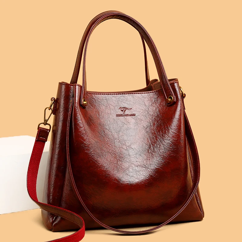 Luxury Handbags Women Bags Designer 3 Layers Leather Hand Bags Big Capacity Tote Bag for Women Vintage Top-handle Shoulder Bags