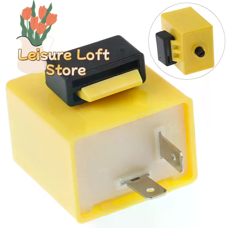 12V 2-Pin LED Flasher Relay - Variable Flash Rate Turn Signal for LED Lights, Universal Fit & Easy Install