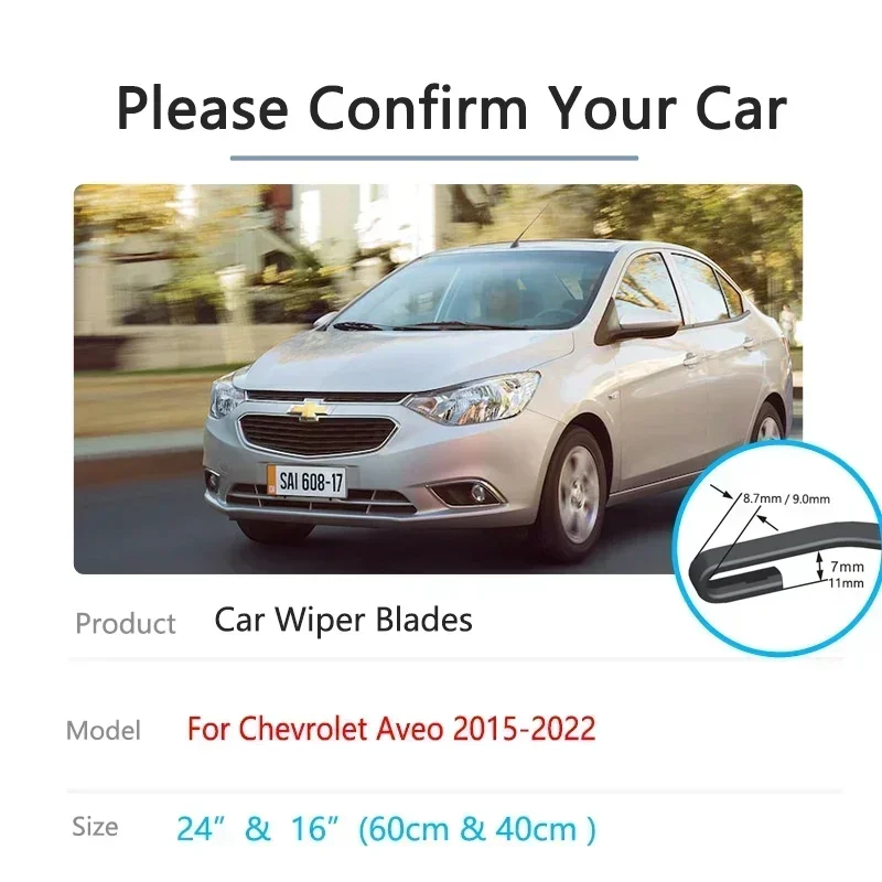 

For Chevrolet Sail3 Aveo MK3 2015~2022 Car Accessories Frameless Wipers Blades Windows Windscreen Auto Replacement Cleaning Part