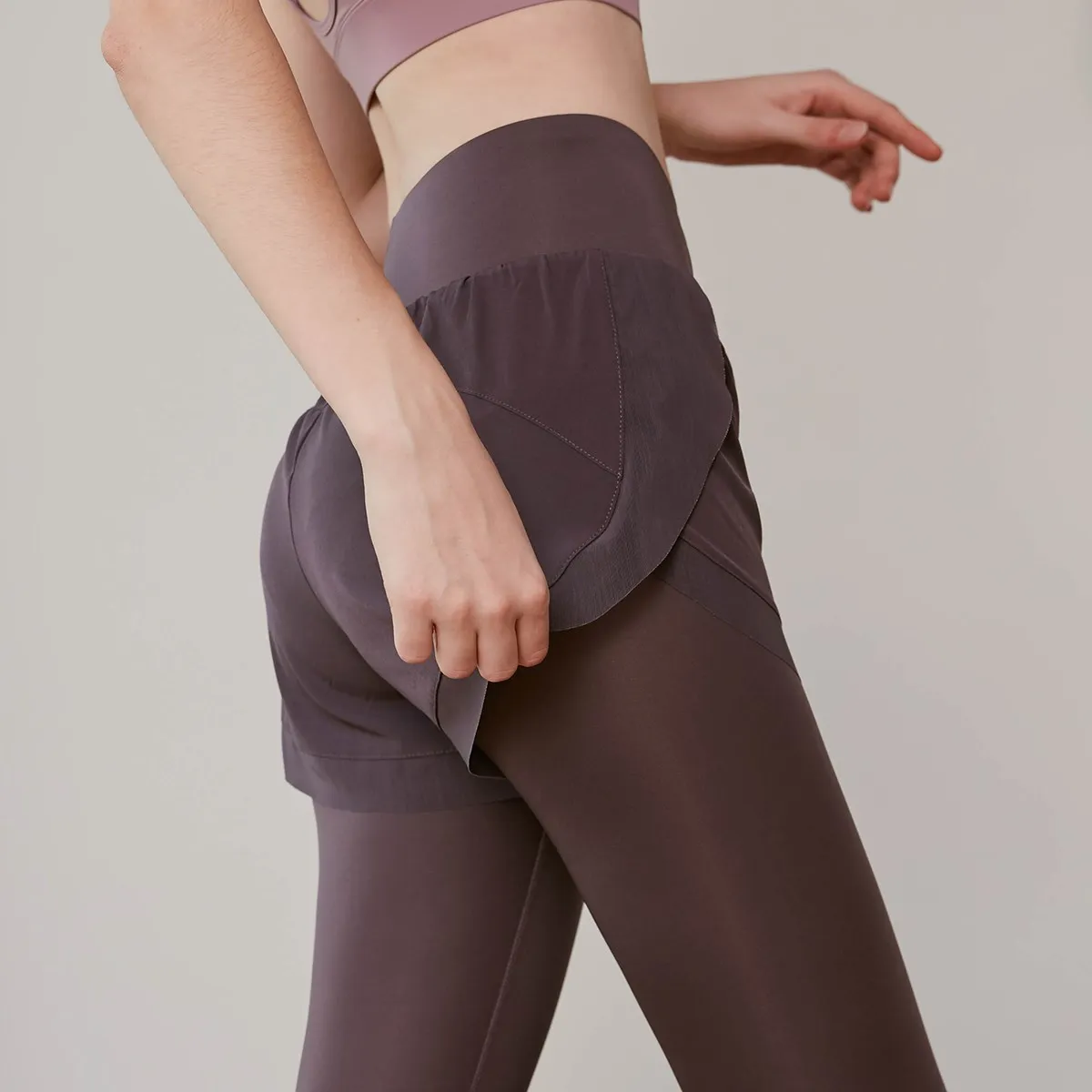 Calzamaglia da allenamento per Fitness da donna Vansydical 2 in 1 pantaloni da Yoga a rete Femme Leggings da corsa a vita alta