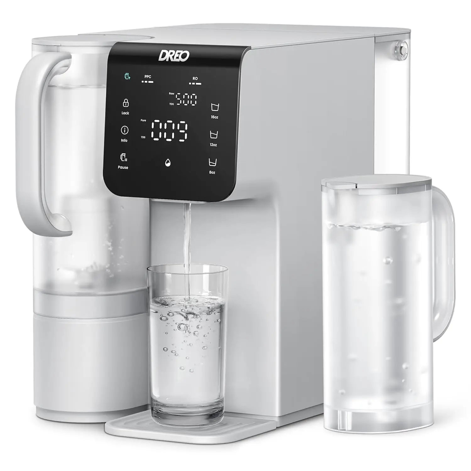 

Reverse Osmosis Water Filter Countertop, 7-Stage RO Water Filtration System, Installation-Free, Reduce TDS, Water Filter Pitcher