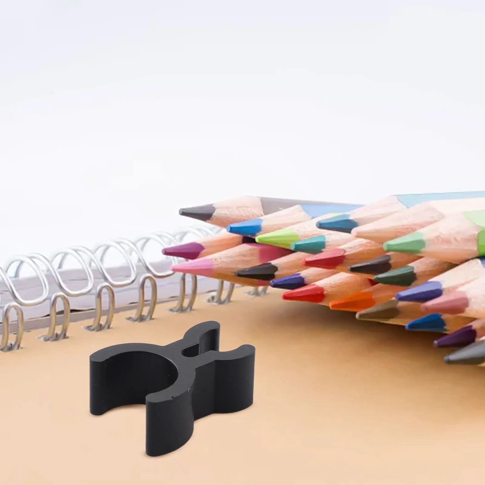 البوق كليب حامل القلم الرصاص البلاستيك الأسود ملاحظات مقاطع قلم رصاص البوق 1.98x0.47 بوصة لحامل الموسيقار مفيدة #4