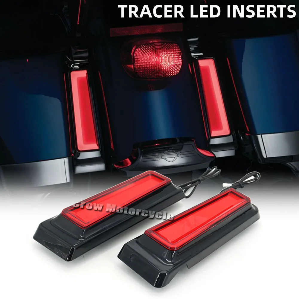 

Motorcycle Tracer L.E.D. Inserts Light Turn Signal Lamp Saddlebag Supports Chrome For Electra Glide Ultra Limited Road Glide Lim