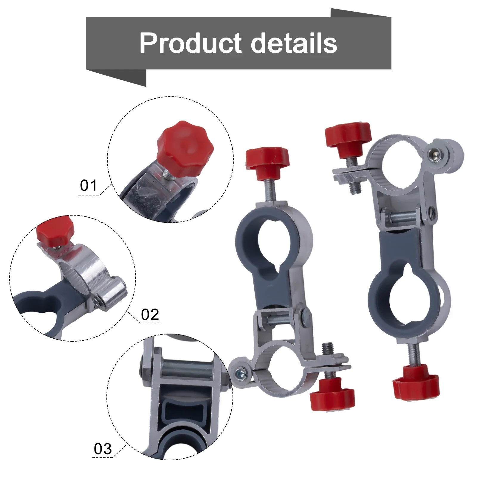 Aluminum Clip On Mount For Umbrella 2 Pcs For Garden Chair Parasol Support On Outdoor Patio Balcony Deck Applications
