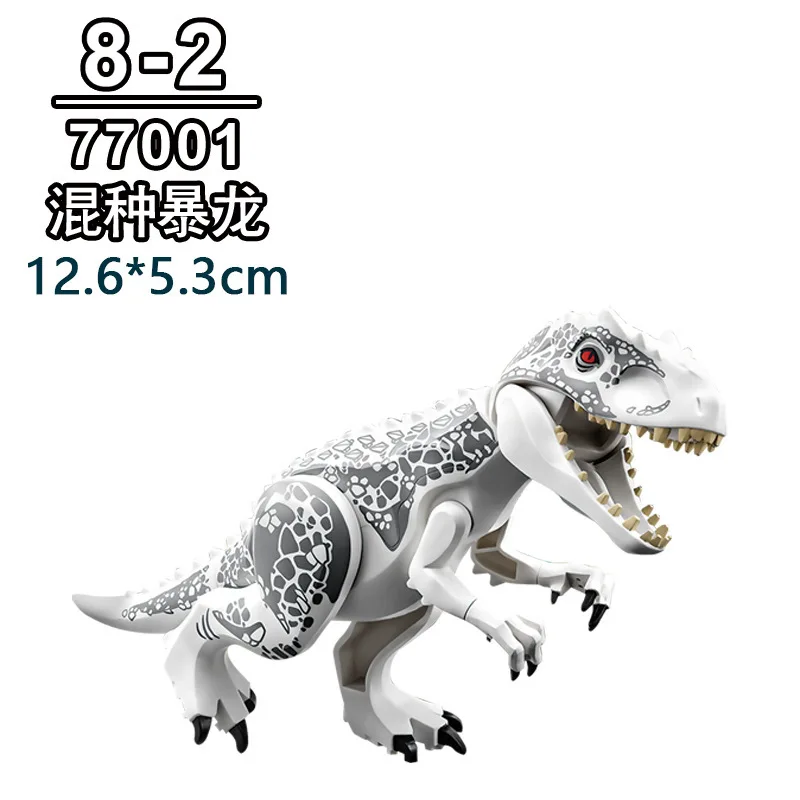 MOC Jurassic Mosasaurus Brutal Raptor Building Blocks Dinosaur Bricks Tyrannosaurus Indominus I-Rex Assemble Dino Kids Diy Toys