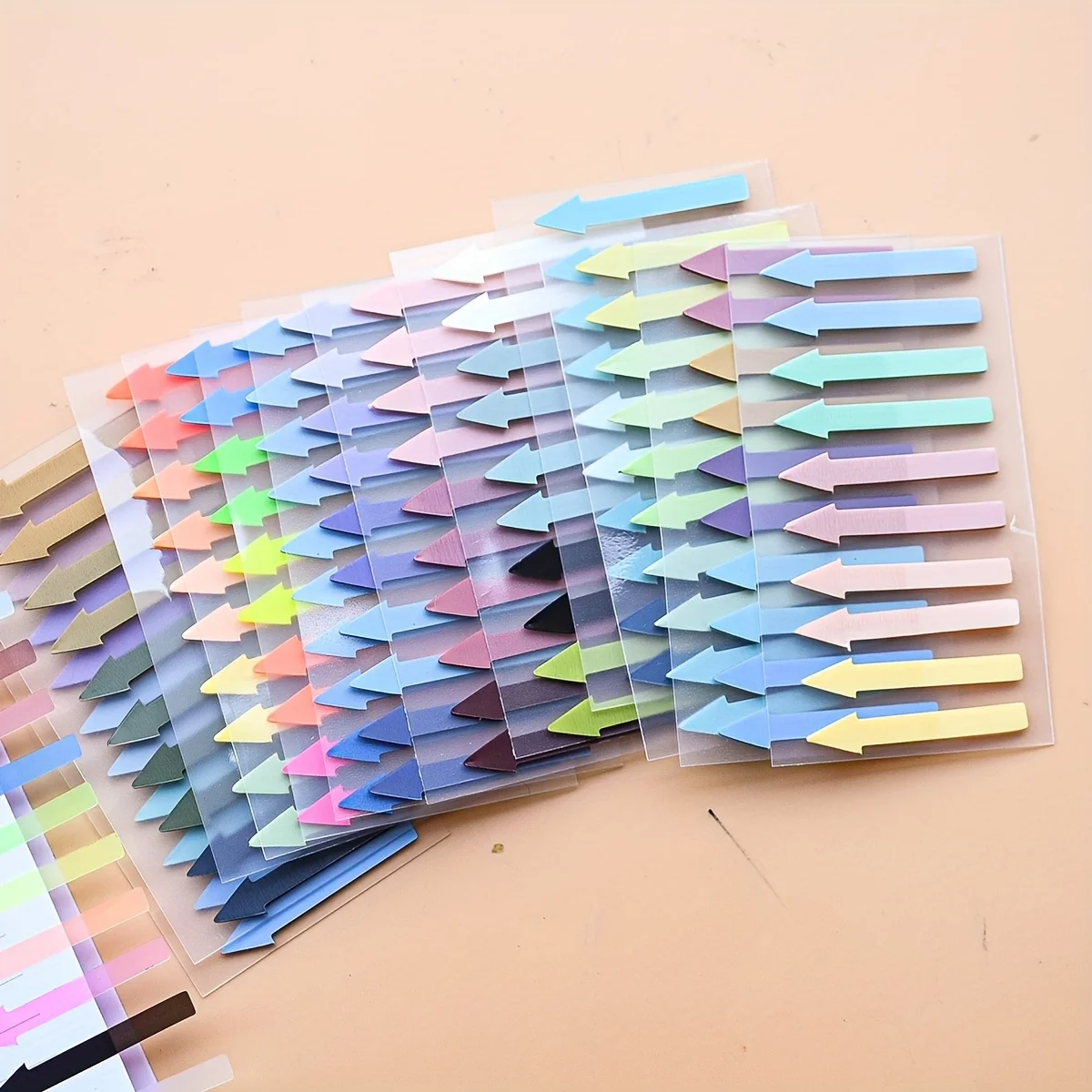 600/400/200 Sheets Fluorescent PET Arrow Index Tabs-Transparent,Suitable for Office or School Page Marking,Planning Organization