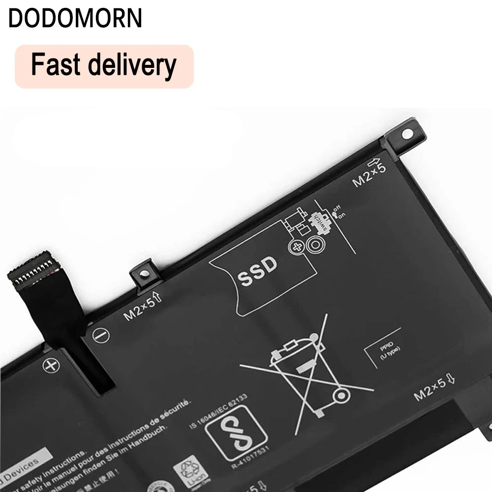 بطارية لاب توب DODOMORN لديل ، ديل XPS 15 ، 2 في 1 ، oy ، D1605TS ، الدقة ، 2 في 1 ، P73F ، 8NOT7 ، TMFYT ، 8N0T7