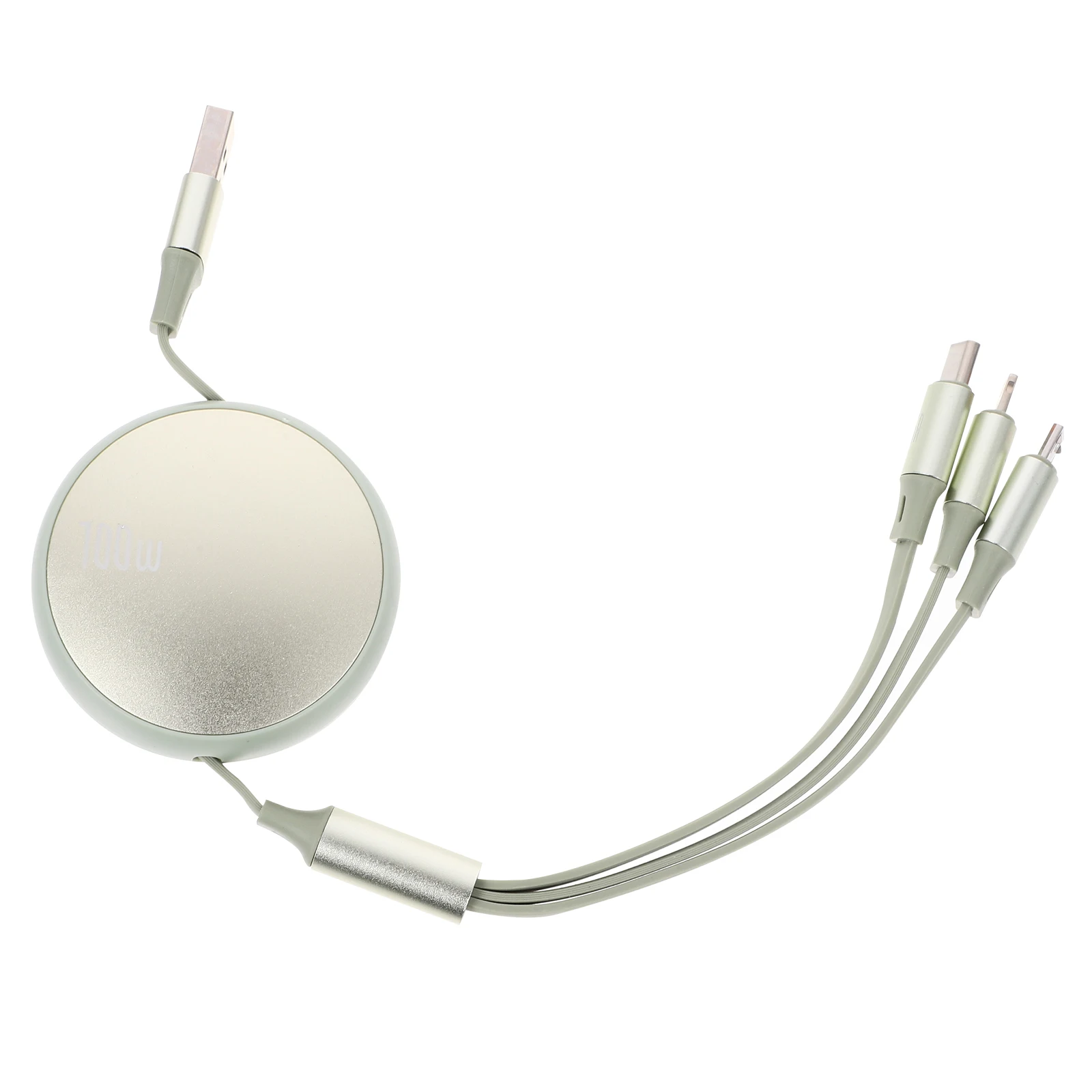 

Type-C Mobile Phone Fast Charging Cable Portable Retractable Data Line Useful Data Transmission (Green)