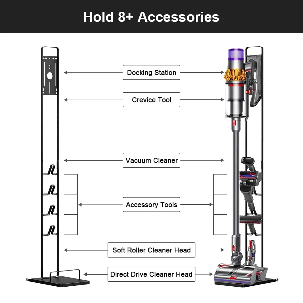 Dyson Vacuum Stand for Cleaners and Accessories, Metal Storage Bracket, Stand Holder, V15, V11, V10, V8, V7, V6