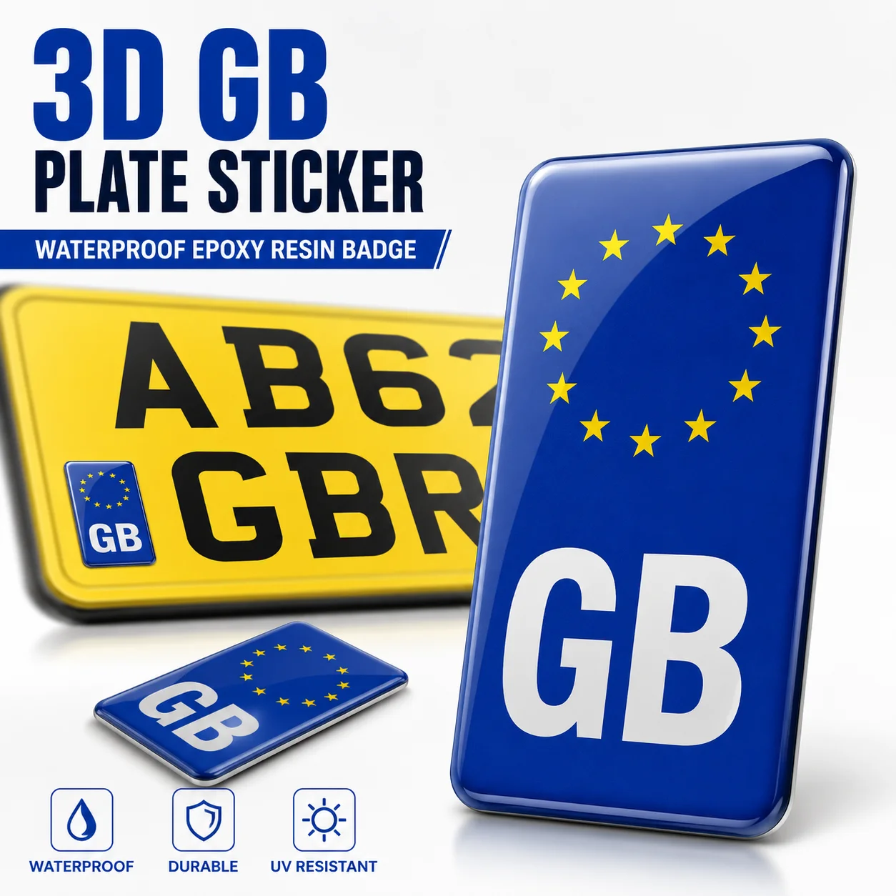 

Motorcycle GB European Emblem Stickers for Ducati Aprilia Honda MV Vespa's European Vinyl License Plate Legal Decal Decoration