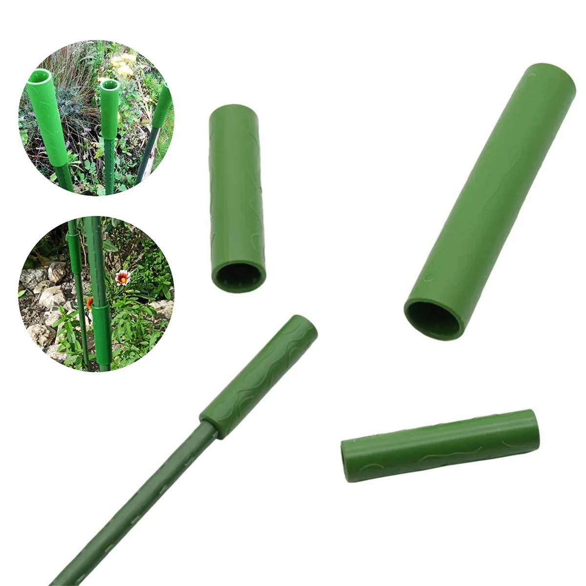 Inner Diameter 8/11/16/20mm Planting Frame Straight Connecting Tube Garden Greenhouse Flower Vegetable Vine Stake Fix Pipe 50Pcs