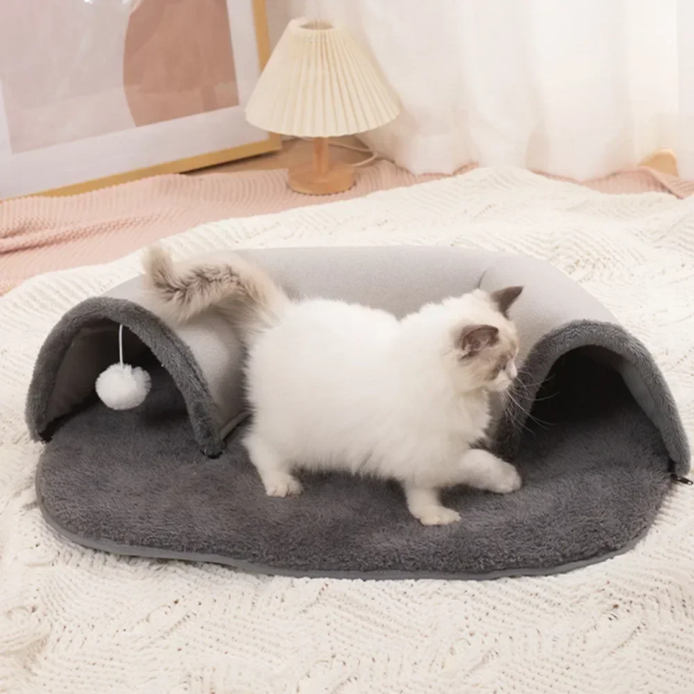 Cat Play Long Plush Tunnel Pet Animal Tunnels Cats Guinea Pig Rabbits Funny Cat Supply Can Be Used As A Sleeping Mat Playing Toy