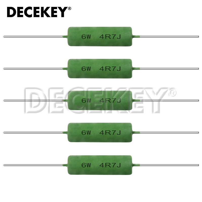 5 sztuk RX21 6W oporność drutu 5% 1R 10R 100R 1K 10K 12K 15K 18R 20R 22R 24R 27R 33R 36R 0.05 0.22 0.1 1 10 100 ohm rezystor