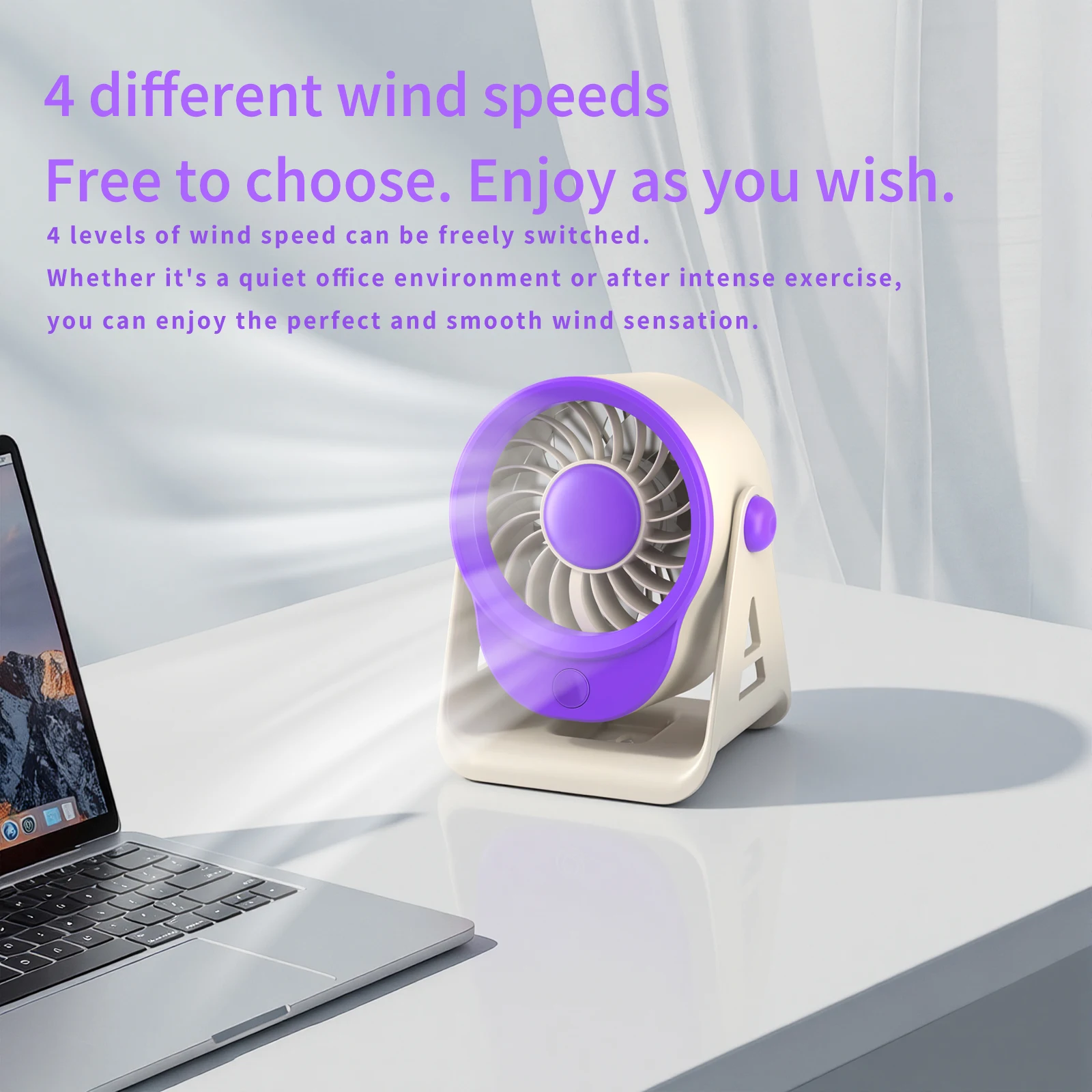 Mini-Tischventilator, 360° ° - Einstellbarer Luftstrom, leistungsstarker, geräuscharmer Hochgeschwindigkeitswind, wandmontierbar und für den Tisch geeignet, tragbarer kleiner Ventilator