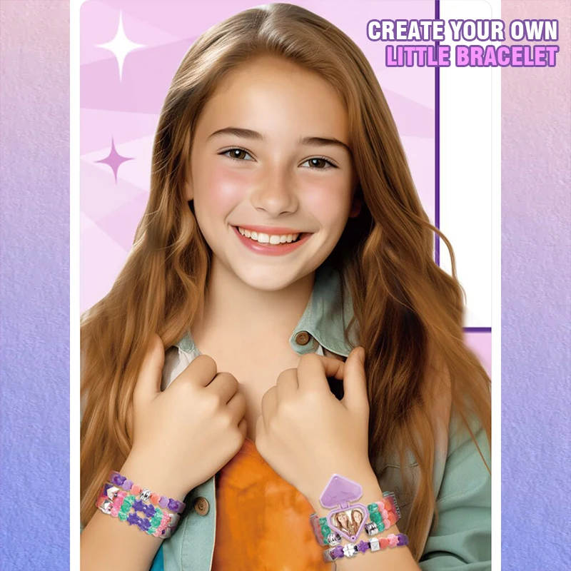 Kinderen Diy Armband Maker Set Met Opbergdoos Creatieve Pary Speelgoed Spelen Sieraden Spel voor Meisjes Verjaardag Kerstcadeaus Speelgoed